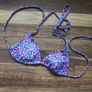 Roxy floral string bikini top, size small